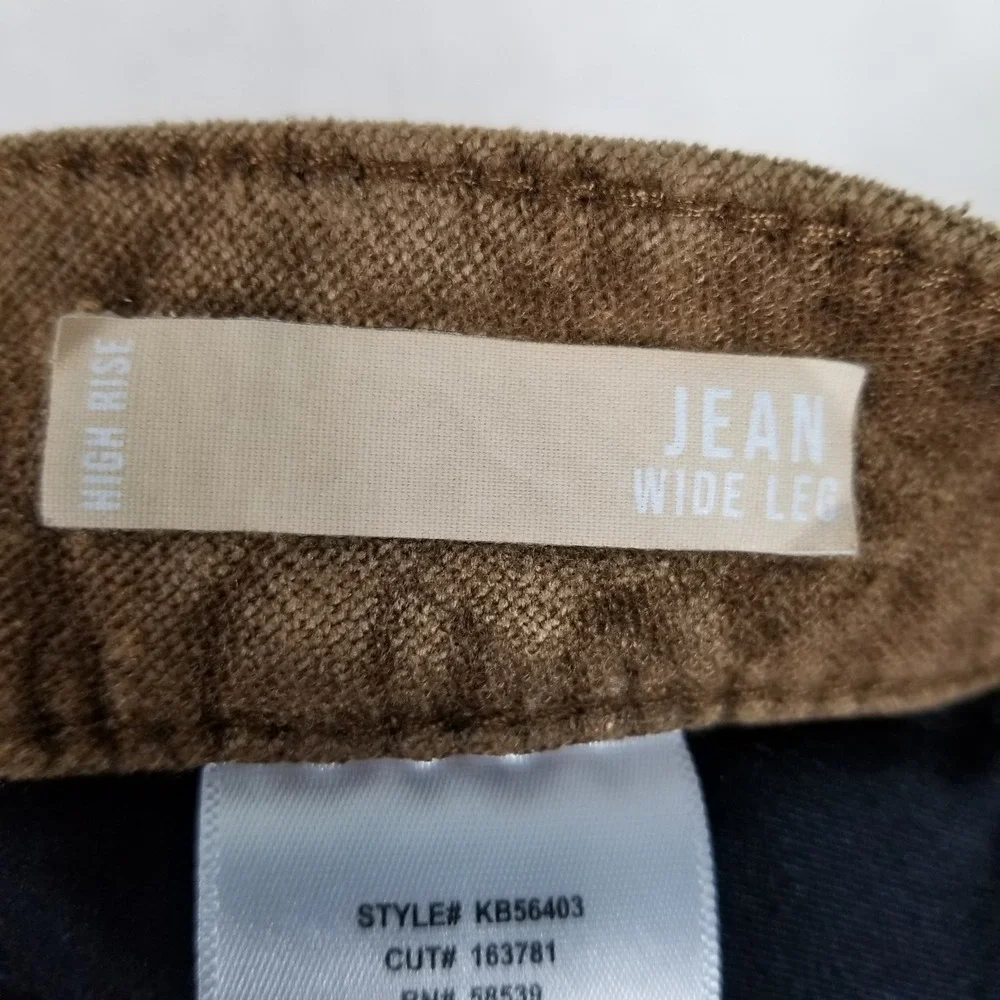 Kut from the Kloth Corduroy Pants Womens 8 Brown High Rise Wide Leg KB56403